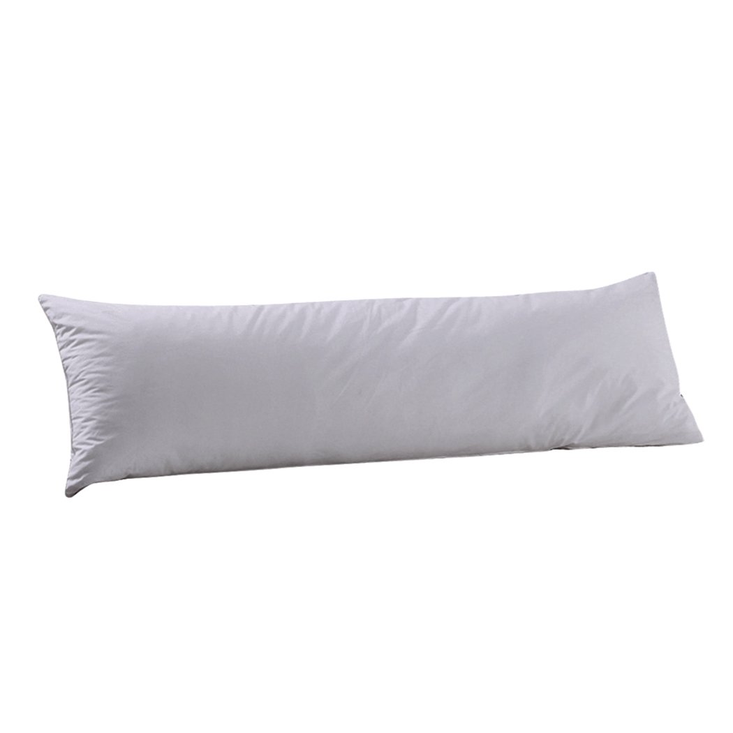 DreamZ Body Full Long Pillow in luxurious cotton, designed for maternity and full-body support, featuring a removable zip-off pillowcase.